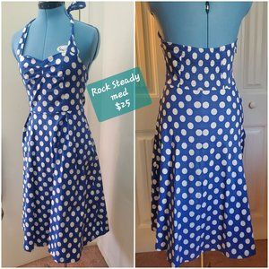 Rock Steady Blue Polka Dotted Halter